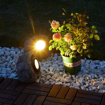 Слънчева лампа за морава Градина Открит пейзажен прожектор Водоустойчив симулационен камък LED светлина Дворна пътека Вътрешен двор Ограда Парково осветление