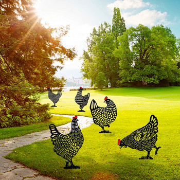 Διακόσμηση κήπου Τέχνη αυλής για κοτόπουλο Εξωτερική αυλή Πασσάλων γκαζόν Ακρυλική όρνιθα διακόσμηση αυλής Δώρο Πασχαλινές διακοσμήσεις Στολίδια κηπουρικής