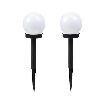 2/4 gab. Āra saules zāliena lampas Apaļa zemes ceļa lampa dārza celiņam pagalma iekšpagalma pagalma zāliena apdares apgaismojums