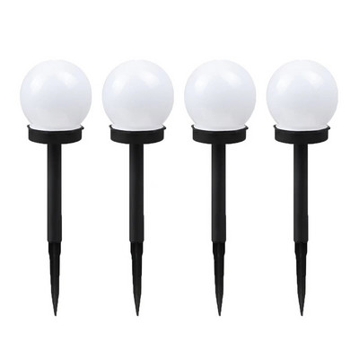 2/4 gab. Āra saules zāliena lampas Apaļa zemes ceļa lampa dārza celiņam pagalma iekšpagalma pagalma zāliena apdares apgaismojums