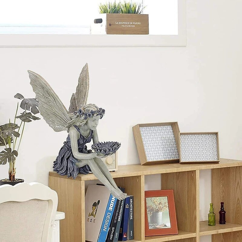 Pasaku statuja Sveķu rotaslietas Dārza dekorēšana Eņģeļu meitenes sveķu amatniecības rotaslietas