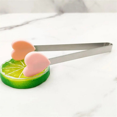 Kūrybingos mažos delninės silikoninės maisto žnyplės nerūdijančio plieno ledo segtukas mini desertas, saldainiai su ledukais, maisto indai BBQ spaustukai pasidaryk pats virtuvės įrankiai