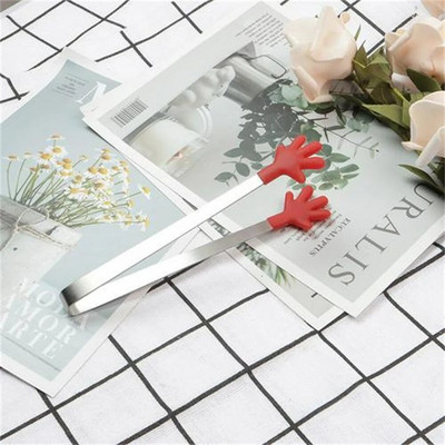 Kūrybingos mažos delninės silikoninės maisto žnyplės nerūdijančio plieno ledo segtukas mini desertas, saldainiai su ledukais, maisto indai BBQ spaustukai pasidaryk pats virtuvės įrankiai