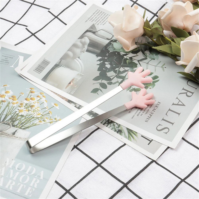 Kūrybingos mažos delninės silikoninės maisto žnyplės nerūdijančio plieno ledo segtukas mini desertas, saldainiai su ledukais, maisto indai BBQ spaustukai pasidaryk pats virtuvės įrankiai