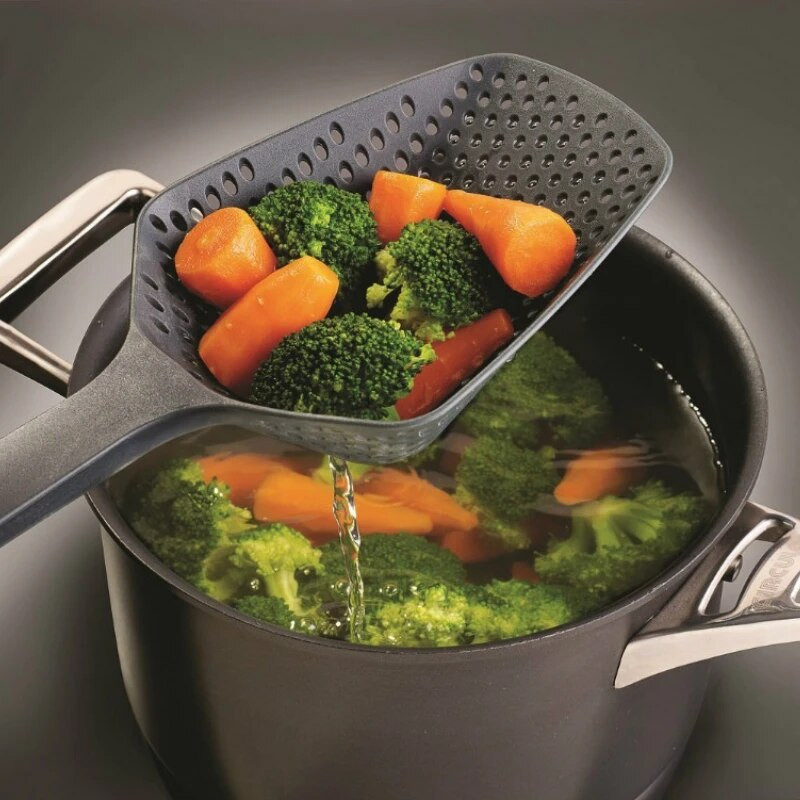 Nauji juodi nailoniniai makaronų samtelis sietelis kiaurasamtis Virtuvės prietaisai Maisto gaminimo įrankiai