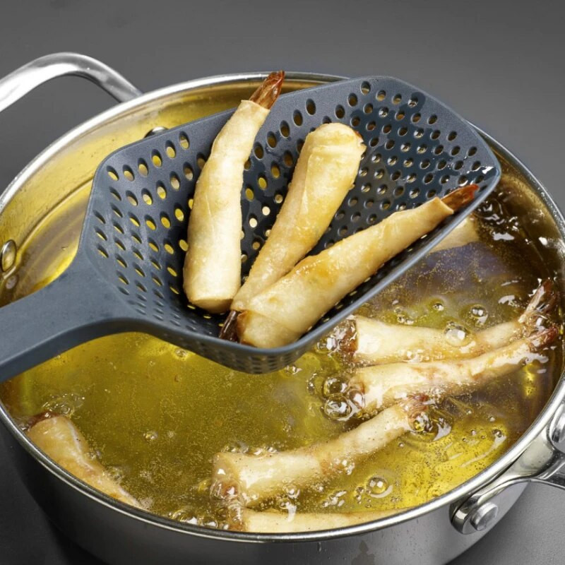 Nauji juodi nailoniniai makaronų samtelis sietelis kiaurasamtis Virtuvės prietaisai Maisto gaminimo įrankiai