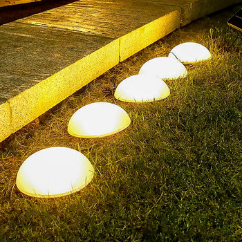 Слънчева лампа за морава с половин топка Градинска пейзажна светлина 5 бр./компл. Външна водоустойчива светлина за тревни площи Осветление за декорация на двора