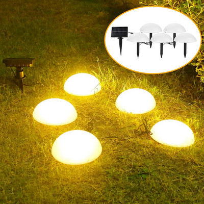 Saules puslodes zāliena lampa Dārza ainavu apgaismojums 5gab./komplekts Āra ūdensnecaurlaidīgs celiņš zāliena gaisma pagalma zemes apdares apgaismojums