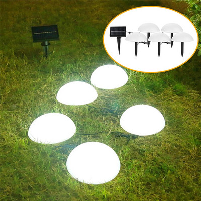 Saules puslodes zāliena lampa Dārza ainavu apgaismojums 5gab./komplekts Āra ūdensnecaurlaidīgs celiņš zāliena gaisma pagalma zemes apdares apgaismojums