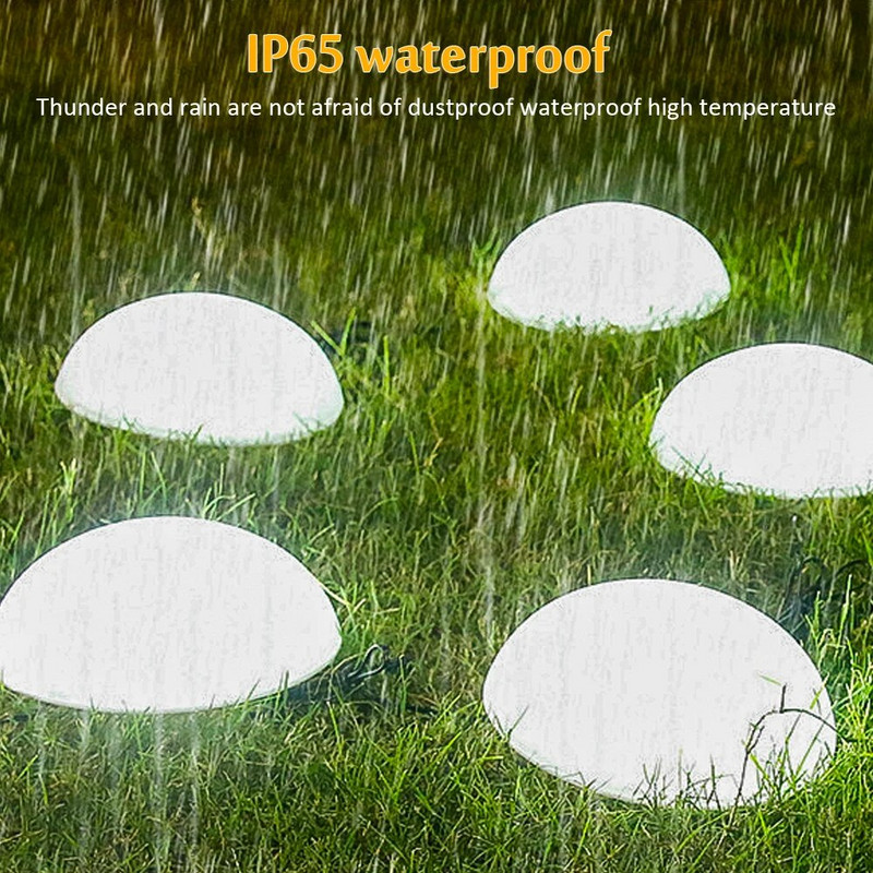 Saules puslodes zāliena lampa Dārza ainavu apgaismojums 5gab./komplekts Āra ūdensnecaurlaidīgs celiņš zāliena gaisma pagalma zemes apdares apgaismojums