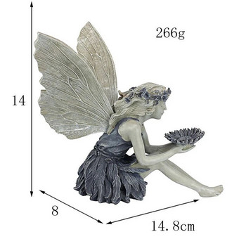 New Wonderland Flower Fairy Statue Градинска декорация Angel Ornament Wing Resin Sedaning Statue Outdoor Angel Girl Figurins
