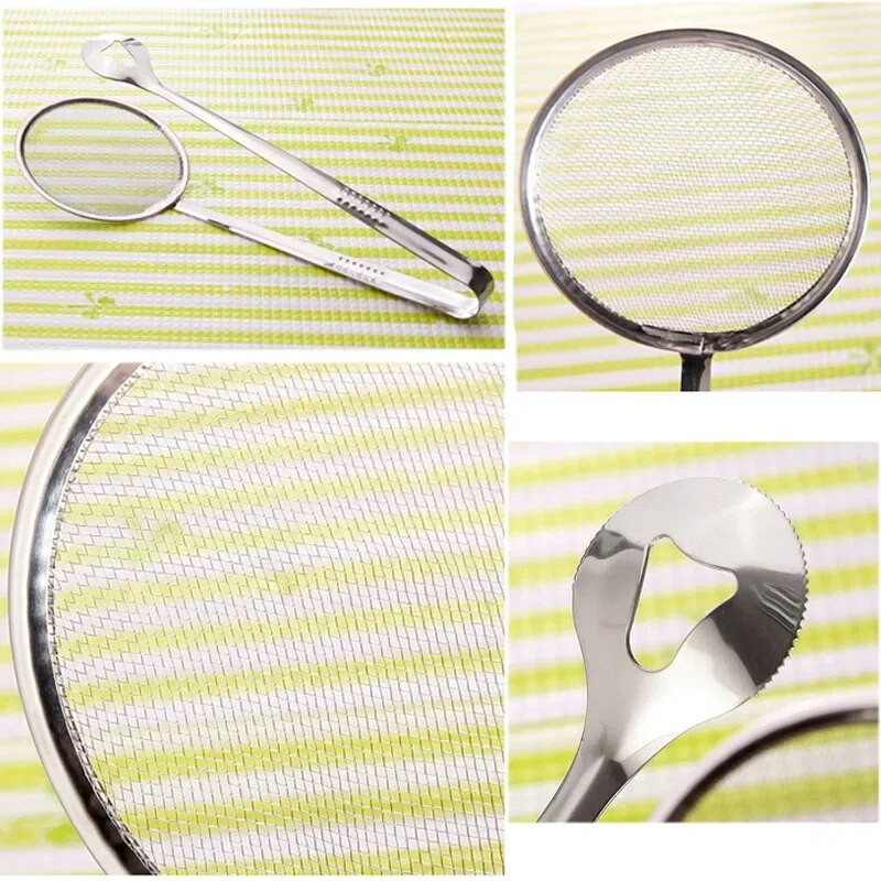 Χειροκίνητο πολυλειτουργικό δημιουργικό φίλτρο κουτάλι με κλιπ από ανοξείδωτο ατσάλι τρυπητό με κλιπ τηγανίσματος λαδιού Αξεσουάρ τηγανητό κοτόπουλο