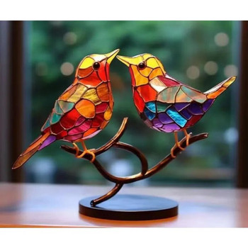 2023 Нова цветна птица Метална декорация за работен плот Орнаменти Аксесоари за декорация на стая за дома Серия птици Железни занаяти с форма на животно