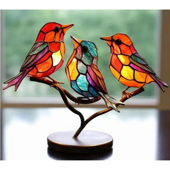 2023 Нова цветна птица Метална декорация за работен плот Орнаменти Аксесоари за декорация на стая за дома Серия птици Железни занаяти с форма на животно