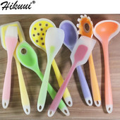 1vnt Nelipnus silikoninis nailonas maisto gaminimo įrankiai virtuvės šaukštai mentele Kastuvas Šepetys Spalvoti vaivorykštės virtuvės reikmenys virtuvės reikmenys