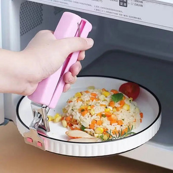 Шина против изгаряне Take Bowl Clip Високотемпературна неплъзгаща се купа Щипка за чиния от неръждаема стомана Инструмент за кухненски аксесоари
