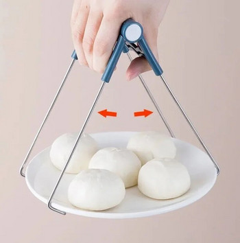 Шина против изгаряне Take Bowl Clip Високотемпературна неплъзгаща се купа Щипка за чиния от неръждаема стомана Инструмент за кухненски аксесоари