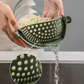 Silikoninis kanalizatorius Maisto nusausinimas Krepšelis Makaronai Daržovės Vandens nutekėjimas Baffle Drainer Įtaisai Priedai Maisto gaminimas Virtuvės įrankiai