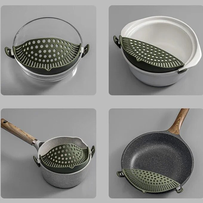 Silikoninis kanalizatorius Maisto nusausinimas Krepšelis Makaronai Daržovės Vandens nutekėjimas Baffle Drainer Įtaisai Priedai Maisto gaminimas Virtuvės įrankiai