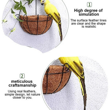 35cm/25cm Χειροποίητη Προσομοίωση Παπαγάλου Δημιουργικό Φτερό Γρασίδι ειδώλιο Στολίδι Animal Bird Garden Bird Prop Μινιατούρα