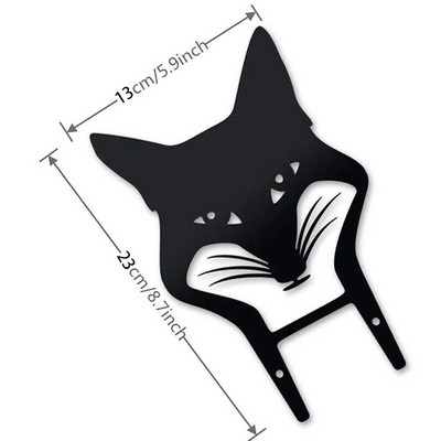 Āra dārza akrila dekorēšana restorāna pie sienas loga piekārta skulptūra dzīvnieks melns kaķis attēlu kolekcijas dāvana