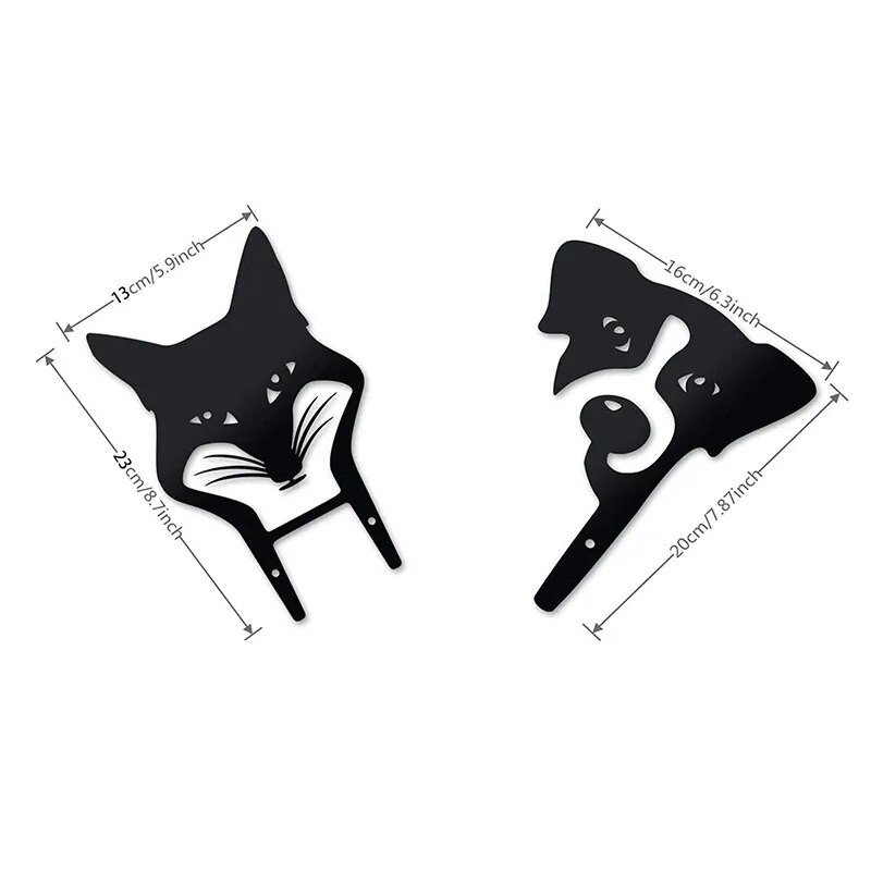 Āra dārza akrila dekorēšana restorāna pie sienas loga piekārta skulptūra dzīvnieks melns kaķis attēlu kolekcijas dāvana