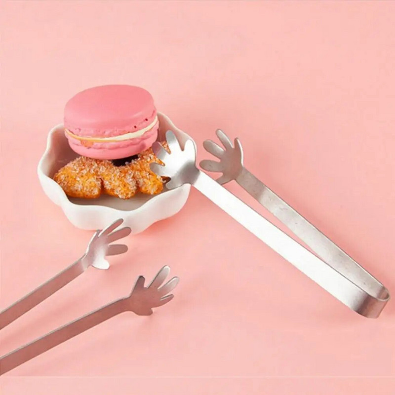 Loomingulised roostevabast terasest toidutangid jääklambrid kommide BBQ magustoit libisemiskindlad tangid teekomplekt Toidu serveerimisnõu Köögibaari tarvik