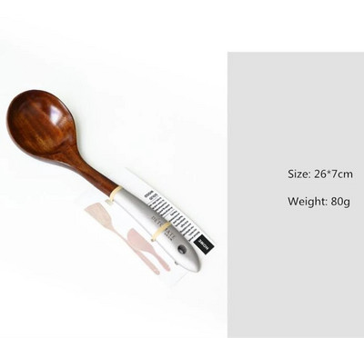 Set de instrumente de gătit din lemn masiv Spatulă de tec ecologică Linguriță de orez Protecția mediului Veselă de uz casnic ковшик кухонный