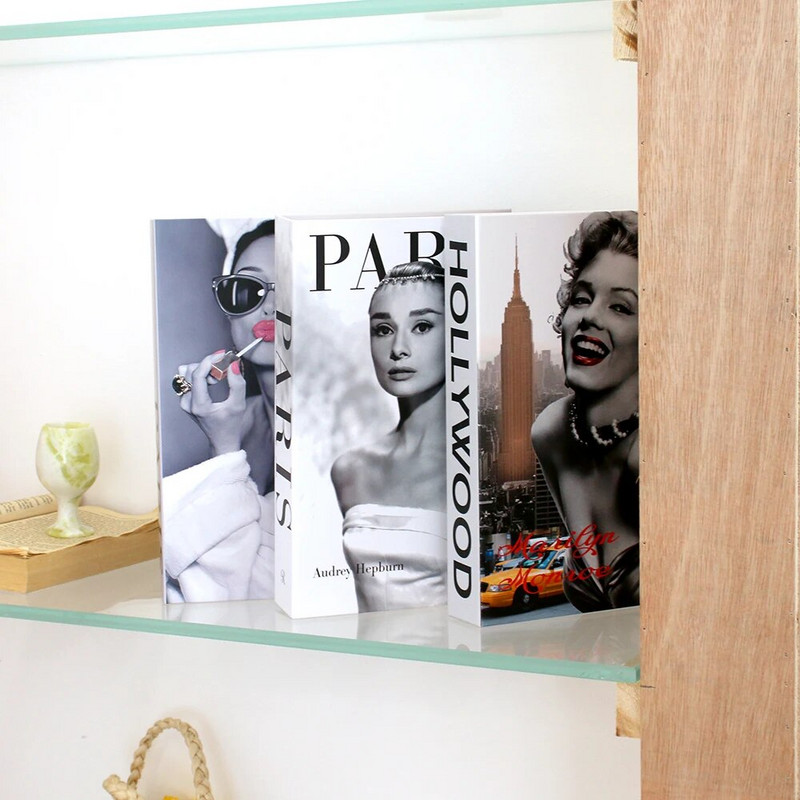 Luksusa viltotu grāmatu glabāšanas kaste Livre Dekorācija Luksusa dzīvojamās istabas apdare Estētiska kafijas galdiņa grāmatas Mājas rotājumi