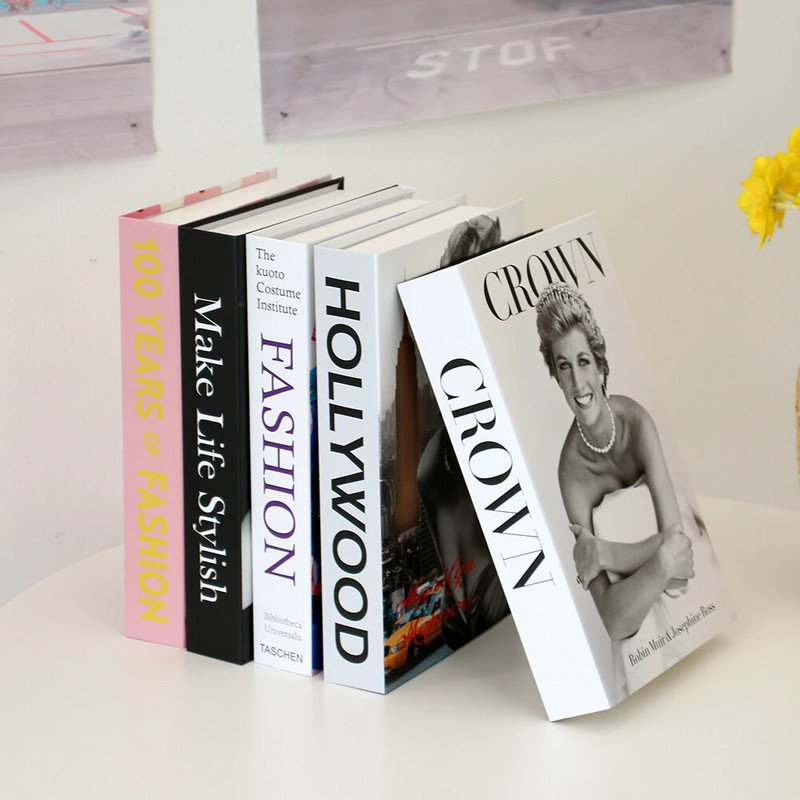 Luksusa viltotu grāmatu glabāšanas kaste Livre Dekorācija Luksusa dzīvojamās istabas apdare Estētiska kafijas galdiņa grāmatas Mājas rotājumi