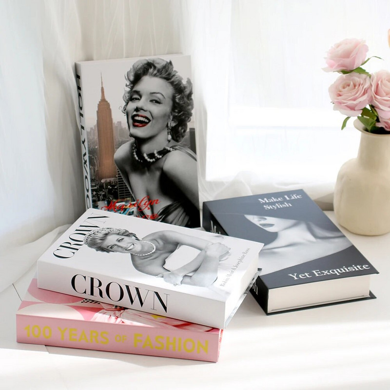 Luksusa viltotu grāmatu glabāšanas kaste Livre Dekorācija Luksusa dzīvojamās istabas apdare Estētiska kafijas galdiņa grāmatas Mājas rotājumi