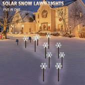 5-IN-1 Saules āra gaisma, ūdensnecaurlaidīga lampa, sniegpārsla Ziemassvētku atmosfēra, dekors zāliena gaismai ballītei dārza veranda ainavas laterna