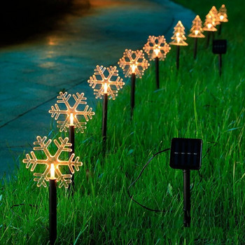 5-ΣΕ-1 Ηλιακό φως εξωτερικού χώρου Αδιάβροχο φωτιστικό Snowflake Χριστουγεννιάτικη Ατμόσφαιρα Διακόσμηση γκαζόν Φως Πάρτυ Βεράντα κήπου Φανάρι τοπίου