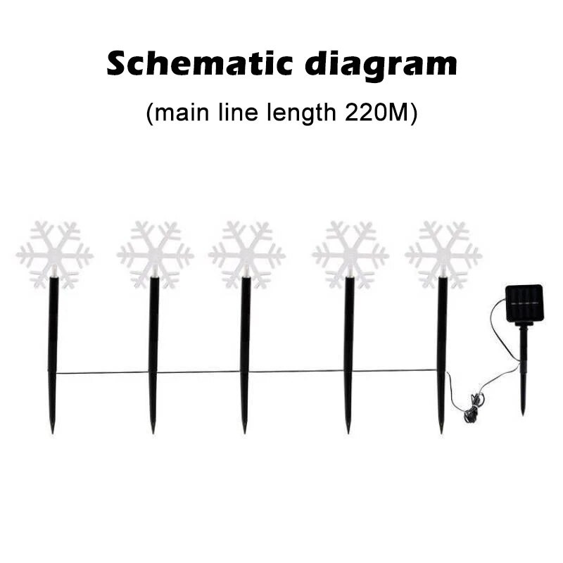 5-IN-1 Saules āra gaisma, ūdensnecaurlaidīga lampa, sniegpārsla Ziemassvētku atmosfēra, dekors zāliena gaismai ballītei dārza veranda ainavas laterna