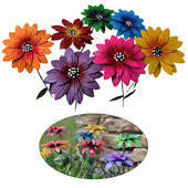 1 db fém virágok kerti karók beltéri kültéri kézművesség rozsdaálló fém vasudvar művészeti pázsit dekoráció 8 színben