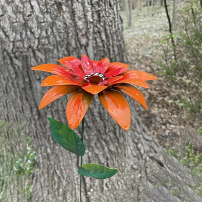 1 db fém virágok kerti karók beltéri kültéri kézművesség rozsdaálló fém vasudvar művészeti pázsit dekoráció 8 színben