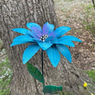 1 db fém virágok kerti karók beltéri kültéri kézművesség rozsdaálló fém vasudvar művészeti pázsit dekoráció 8 színben