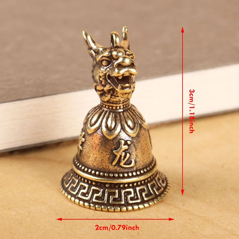 Misiņa Ķīniešu 12 Zodiaka Dzīvnieki Galvas Zvans Atslēgu piekariņi Kuloni Rotaslietas Vintage vara Fen Šui Auto atslēgu piekariņš Piekarināms Atslēgu piekariņš Dāvana