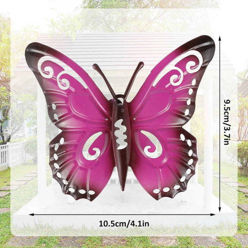 Novi 6kom metalni leptir zidni dekor leptir metalna zidna umjetnost vrtna skulptura leptira viseći ukrasi metalne zidne skulpture