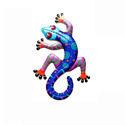 Vas gekkó fali díszek otthoni fali dekoráció szimuláció valósághű fém kolibri gyík szobrok kerti szobor