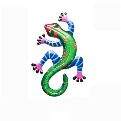 Vas gekkó fali díszek otthoni fali dekoráció szimuláció valósághű fém kolibri gyík szobrok kerti szobor