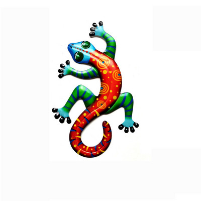 Vas gekkó fali díszek otthoni fali dekoráció szimuláció valósághű fém kolibri gyík szobrok kerti szobor