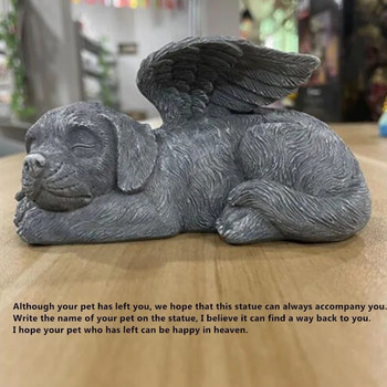 Ρητίνη Άγγελος Σκύλος Γάτα Άγαλμα Διακόσμηση Κήπου Κουτάβι Ταφόπετρα Γλυπτά Στολίδια Δώρα για Διακόσμηση σπιτιού στην αυλή