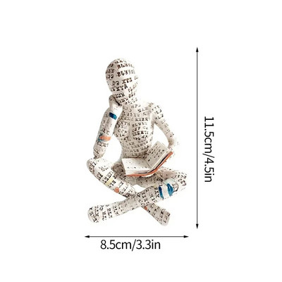 Ziemeļvalstu mākslas domātājs, sveķu statuja, skulptūra, lasāma sieviete, rakstāmgalds, rotājumi, mājas birojs, vienkārši amatniecība, ziemeļvalstu mājas dekors