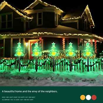Ηλιακό LED Χριστουγεννιάτικο Δέντρο Επίγειο Φωτιστικό Εξωτερικού Κήπου Αυλή Χριστουγεννιάτικη Ατμόσφαιρα Τοπίο Διακόσμηση Φωτάκια