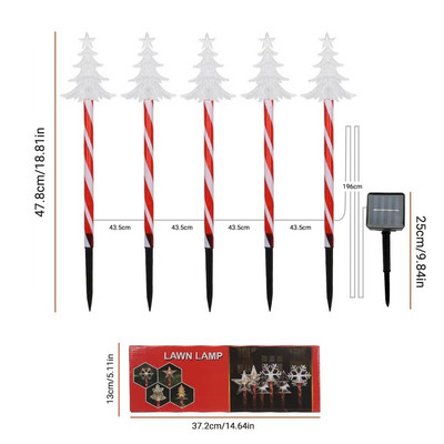 Saules LED Ziemassvētku eglītes zemē uzstādīta lampa āra dārza pagalma Ziemassvētku atmosfēras ainavas dekorēšanai