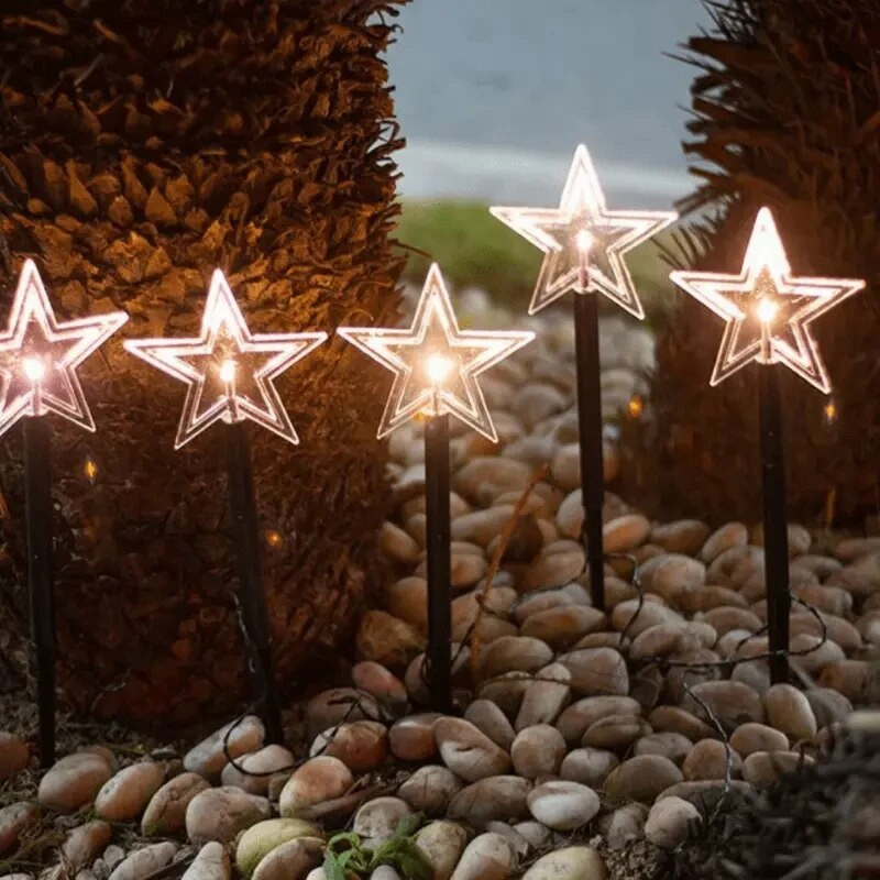 5τμχ Λάμπες εξωτερικού χώρου LED ηλιακά φωτιστικά γκαζόν Αδιάβροχα χριστουγεννιάτικα ντεκόρ Φωτάκια κήπου Βεράντα Τοπίο Λάμπες Πρωτοχρονιάς Χριστουγεννιάτικα Δώρα