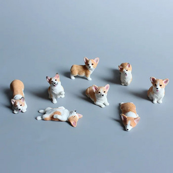 Mini Corgi Διακόσμηση αυτοκινήτου Ρητίνη Crafts Διακόσμηση γραφείου σκυλιών Διακόσμηση Προσομοίωση Κέικ Διακόσμηση ψησίματος Αξεσουάρ Kawaii