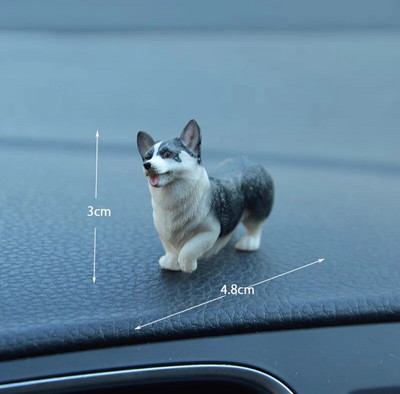 Mini Corgi Automobilių apdaila Derva Amatai Šunų Stalo apdaila Dekoracija Imitacija Tortų Kepimo Papuošimas Kawaii Priedai
