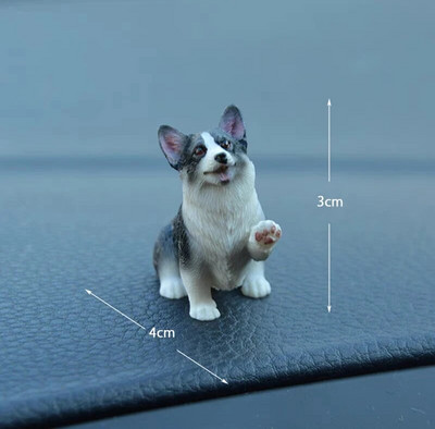 Mini Corgi Automobilių apdaila Derva Amatai Šunų Stalo apdaila Dekoracija Imitacija Tortų Kepimo Papuošimas Kawaii Priedai